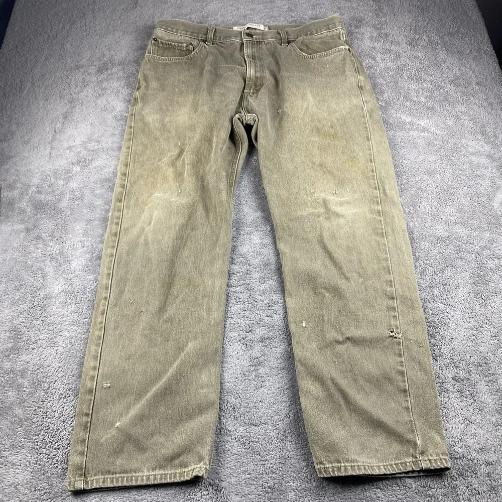 Levi 505 Jeans Pants Regular Fit Mens 34x27 Brown Mid Rise Vintage‎